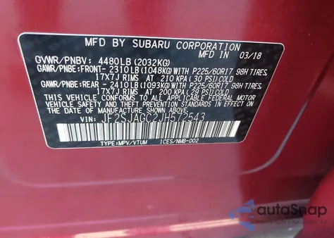 2018 Subaru Forester 2.5I Premium from USA, damaged, VIN JF2SJAGC2JH572543